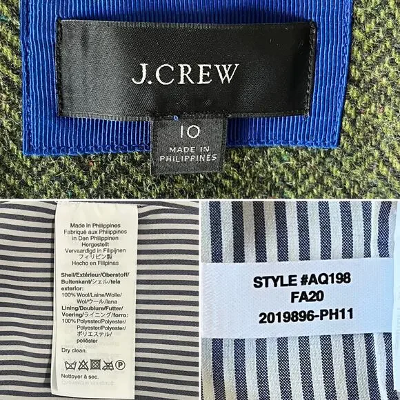 NEW J.Crew Bristol Blazer Jacket Double Breasted Herringbone Wool Green Size 10 - Picture 5 of 9